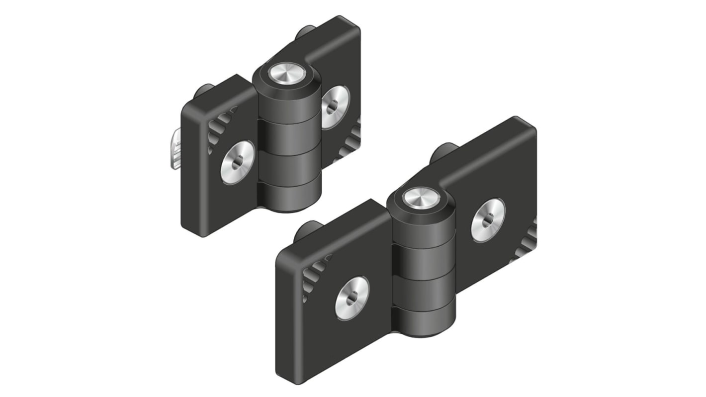 Bosch Rexroth 明铰链 塑料合页, 90mm长x40mm宽x18mm厚, 自由摆动闭合, 螺丝固定