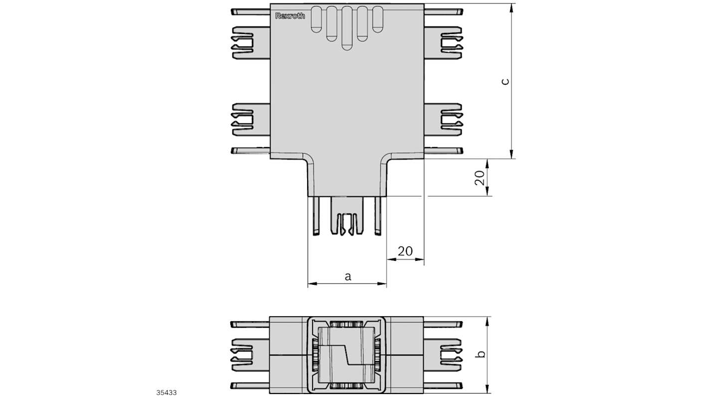 Gestión de cables de sistema estructural Bosch Rexroth 3842558644, 40mm PP Organizador de cables