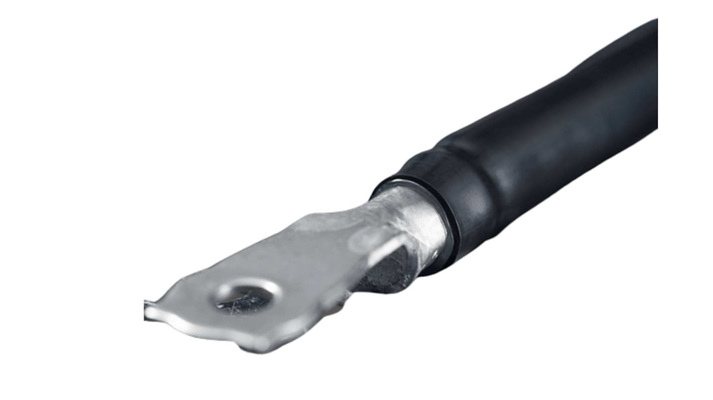 HellermannTyton Adhesive Lined Heat Shrink Tube, Black 12mm Sleeve Dia. x 50m Length 3:1 Ratio, TAN32 Series
