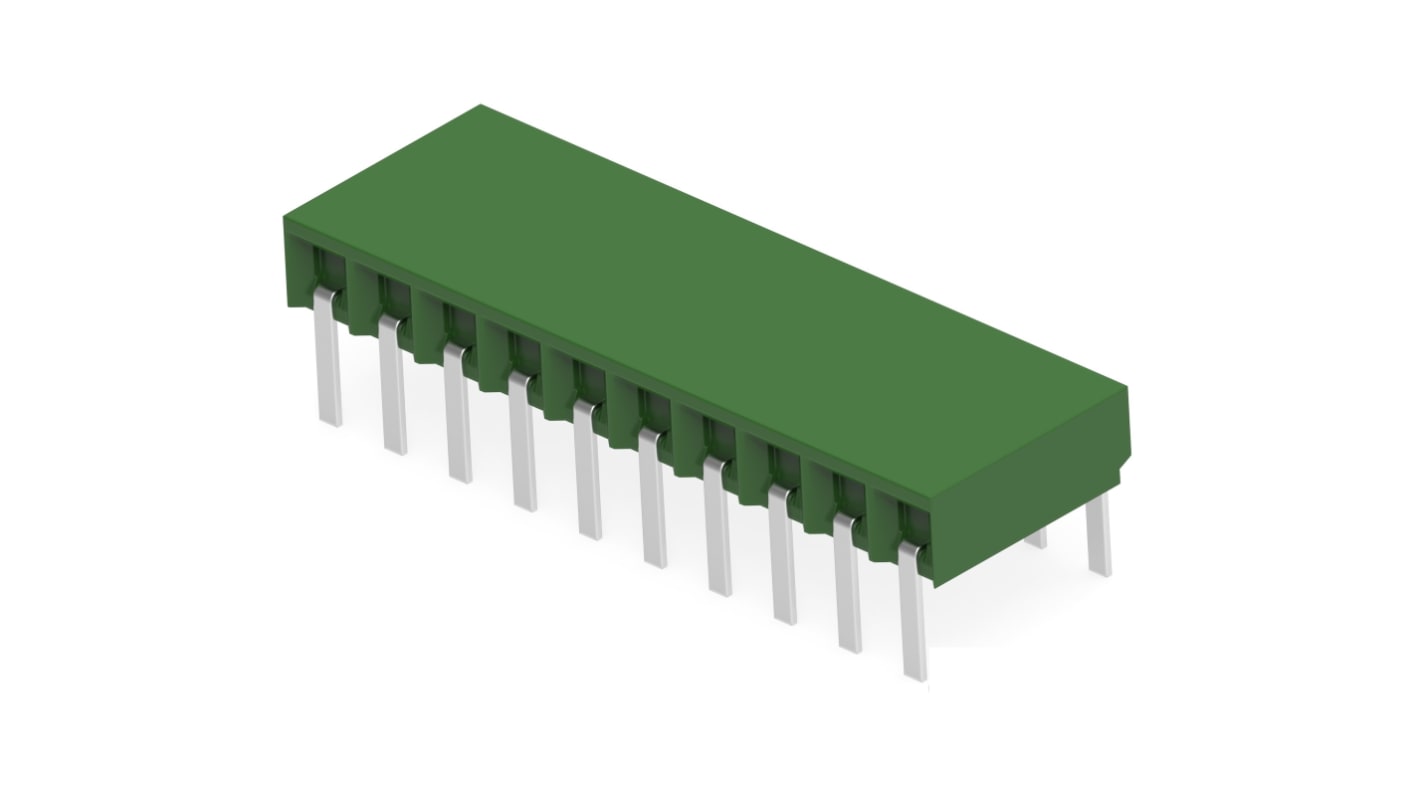 Carcasa Ángulo de 90° TE Connectivity serie AMPMODU HV-100/HV-190 de 19 vías, 2 filas, paso 2.54mm, terminación