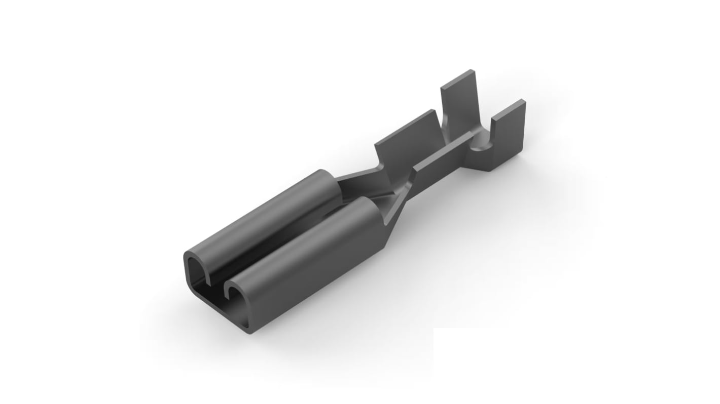 TE Connectivity, FASTON 110 Receptacle Crimp Quick Disconnect Terminal, Brass, Uninsulated, Tin 0.32 → 0.51 mm²