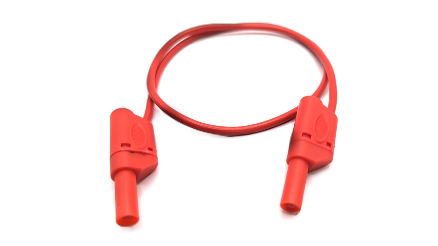 Mueller Electric Messleitungen Stecker, Rot 0.5m, 600(CATIII) V, 1000(CATII) V / 32A