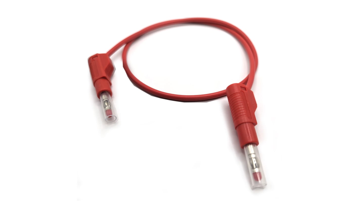 Mueller Electric Test Leads, 32A, CATII 600V, Red, 0.5m Lead Length