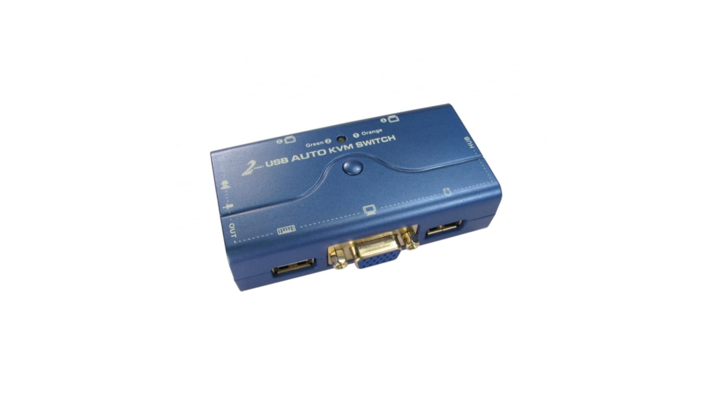 NewLink KVM切换器, 2端口, 支持双显示器, 最大分辨率2048 x 1536, USB, VGA视频接口