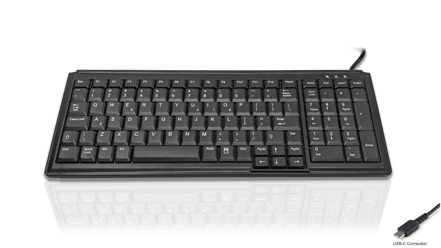 Ceratech KYB500-K103-US Wired USB Compact Keyboard, QWERTY (US), Black