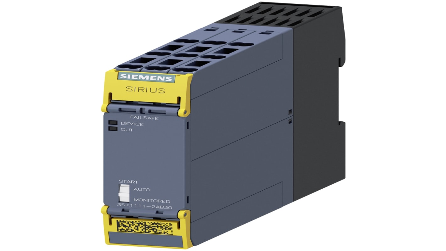 Relè di sicurezza Siemens 3SK1, 24V ca/cc, 3 contatti di sicurezza