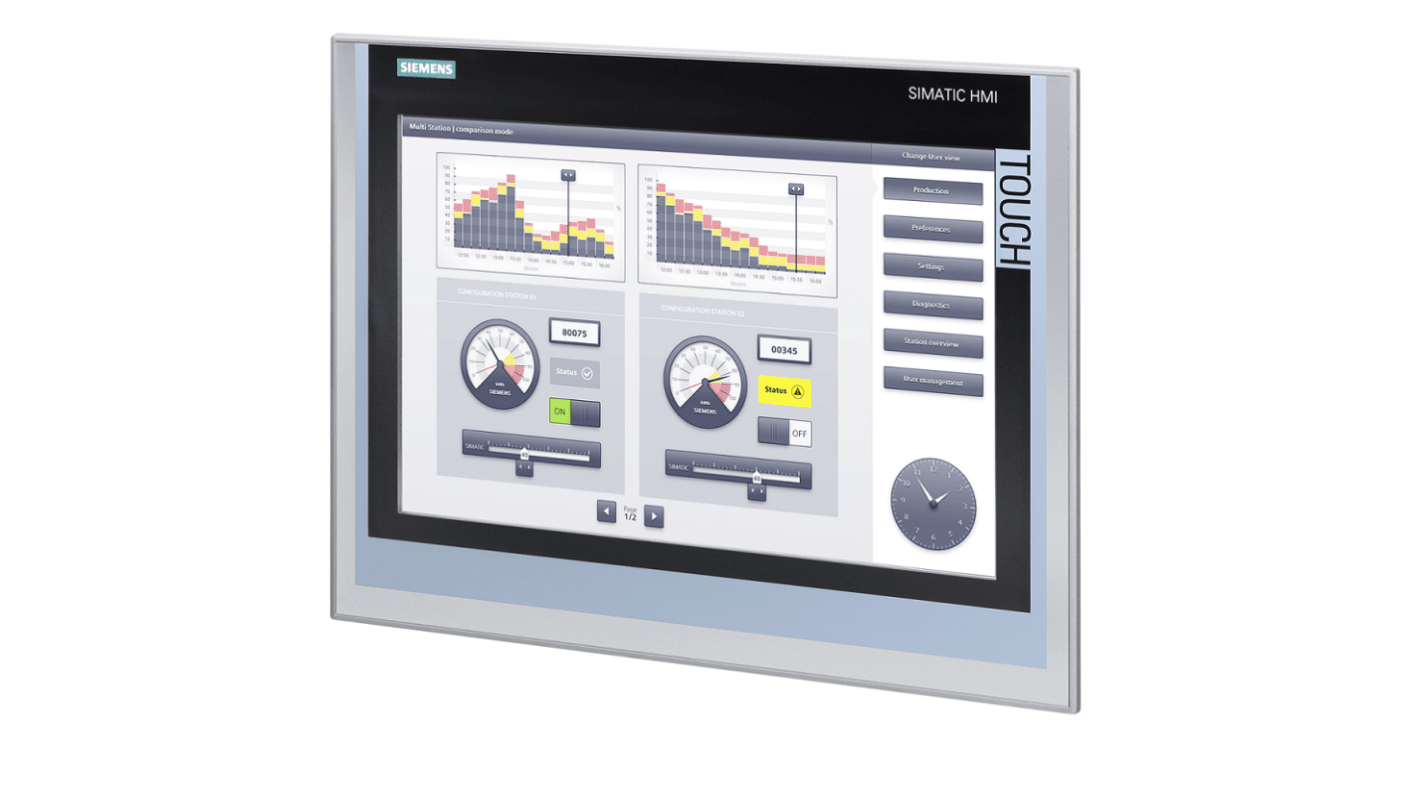 Siemens SIMATIC Series TP1500 Comfort HMI Panel - 15 in, TFT Display, 1280 x 800
