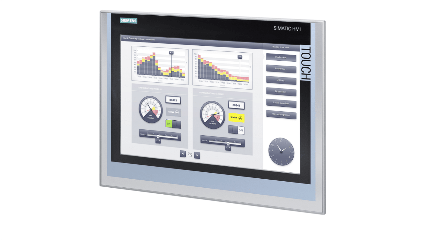 Siemens 6AV2124-0QC02-0AX2, SIMATIC, HMI-Panel, TP1500 Comfort, TFT, 1280 X 800pixels, 15 Zoll