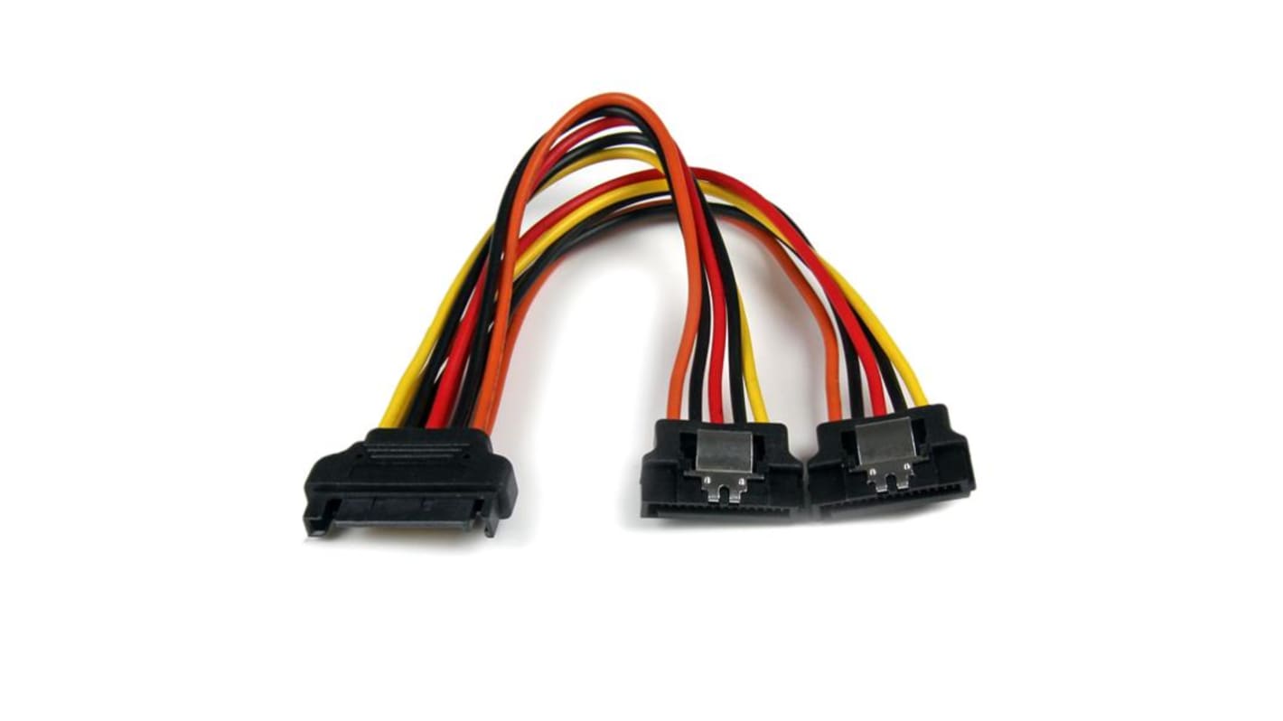 Cable SATA StarTech.com, con. A: Alimentación SATA Macho de 15 vías, con. B: Alimentación SATA Hembra, long 6plg