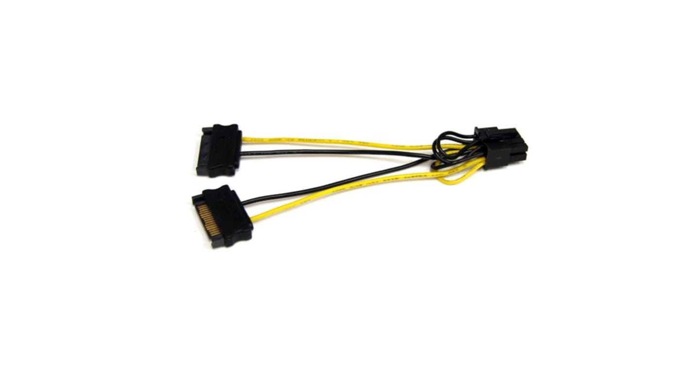 StarTech.com Male SATA Power to Female PCIe  Cable, 6in