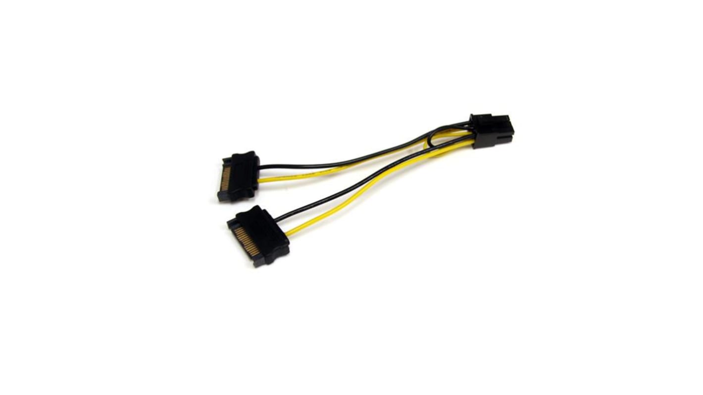 StarTech.com Male SATA Power to Female PCIe  Cable, 6in