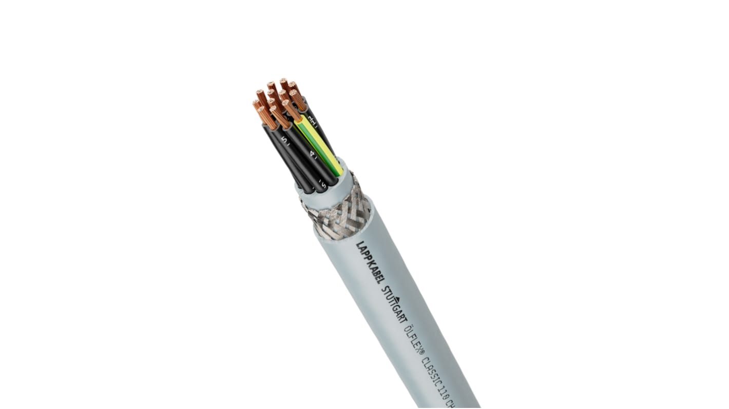 Lapp OLFLEX CLASSIC 110 CH Control Cable, 3 Cores, 0.75 mm², Screened, 50m, Silver Grey Halogen Free Compound Sheath,
