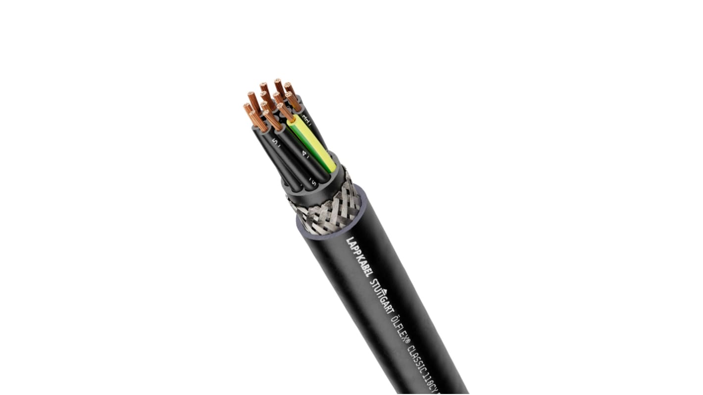 Lapp OLFLEX CLASSIC 110 CY Control Cable, 12 Cores, 0.75 mm², CY, Screened, 50m, Black PVC Sheath, 18 AWG