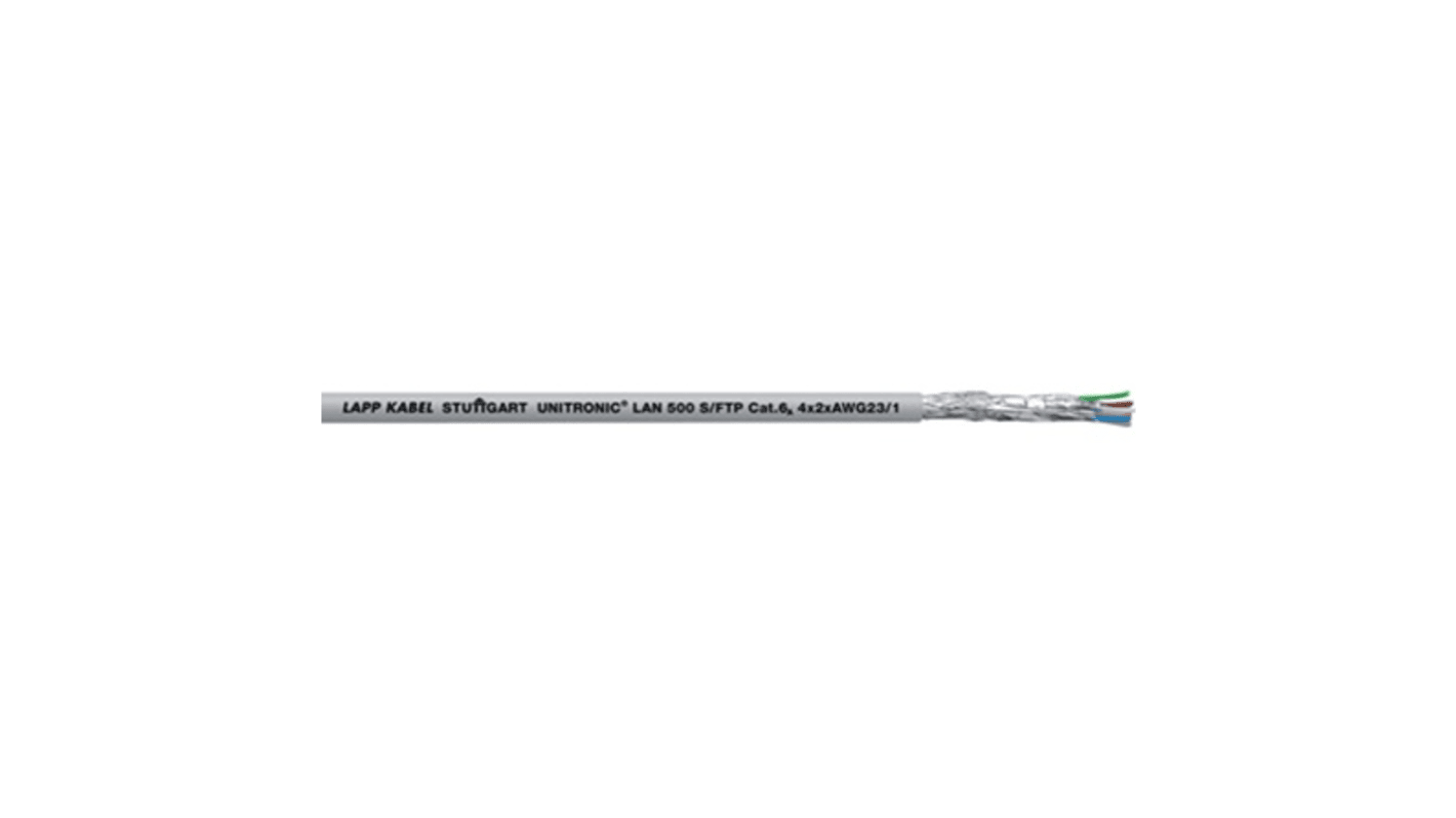LappUNITRONIC LAN 500, 100m Cat6a, Cream, Shielded, Unterminated PVC Sheath