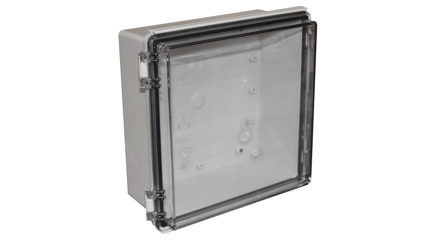 CAMDENBOSS X8 Series Grey ABS General Purpose Enclosure, IP67, IK08, Clear Lid, 210x210x100mm