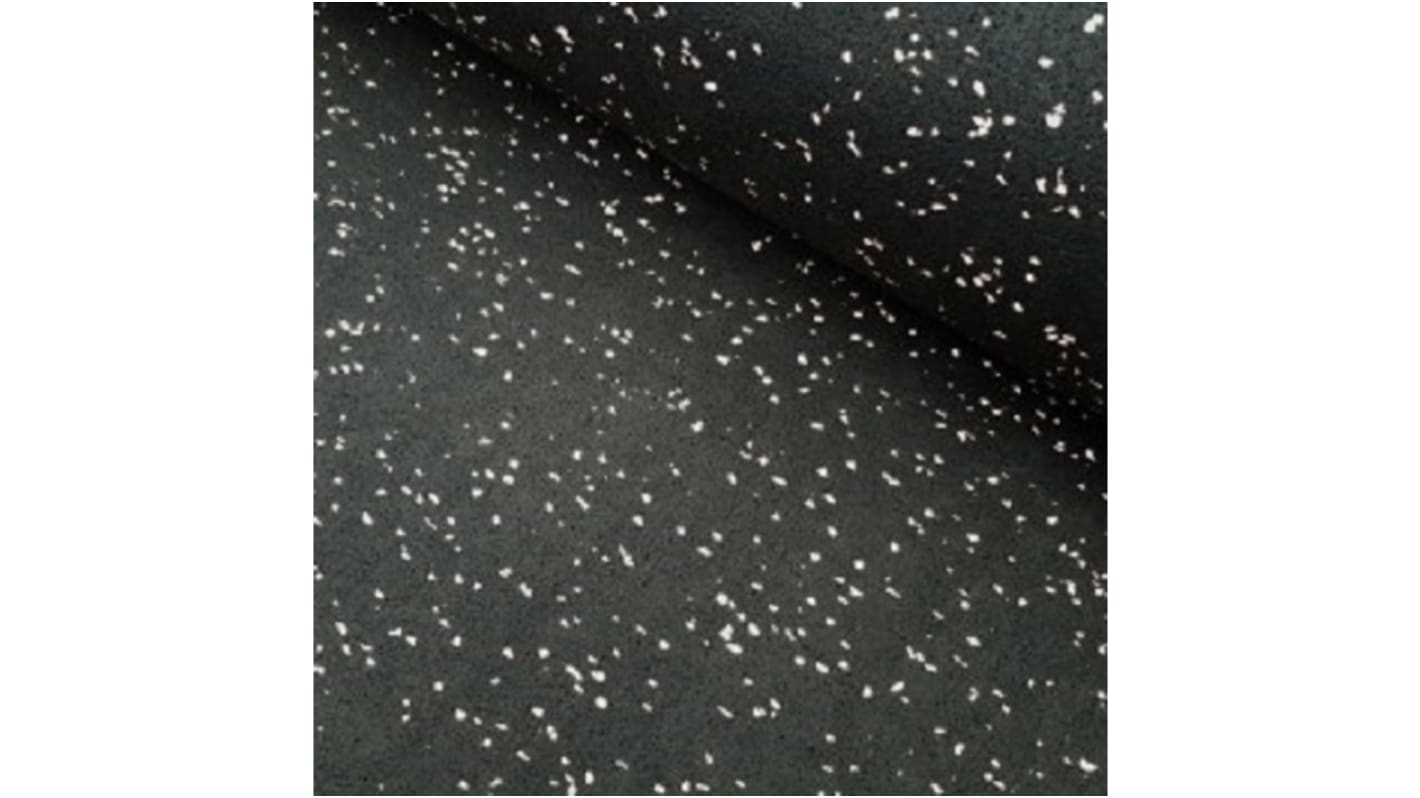 RS PRO Black, Grey Anti-Slip Flooring NR/SBR Rubber Roll 10m x 1.25m x 5mm