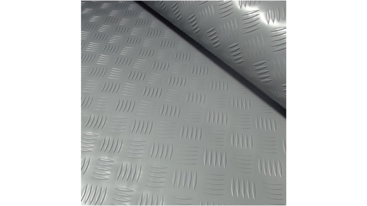RS PRO Grey Anti-Slip Flooring Polyurethane / Polyvinyl Rubber Roll 10m x 2m x 2mm