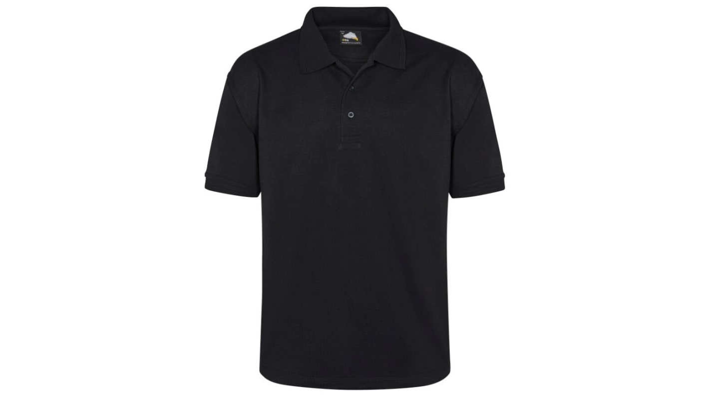 Orn 1150 Black Cotton, Polyester Polo Shirt, UK- L, EUR- L
