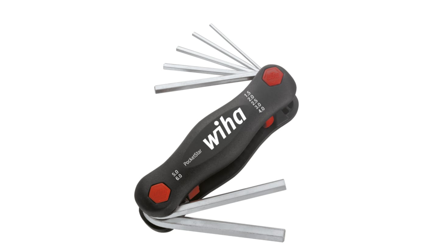 Wiha 7 piece L Shape Metric Hex Key Set, 1.5 → 6mm