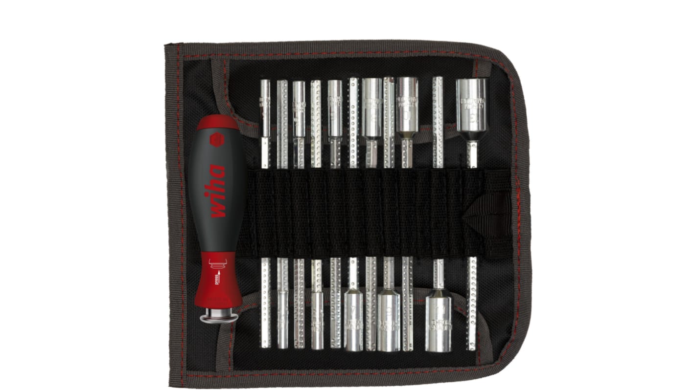 Wiha Hex Nut Driver Set, 4 → 13 mm Tip, 42 → 114 mm Blade, 150 mm Overall