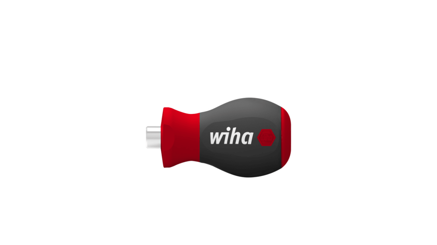 Wiha Stubby Screwdriver, 1/4 in Tip, 65 mm Overall