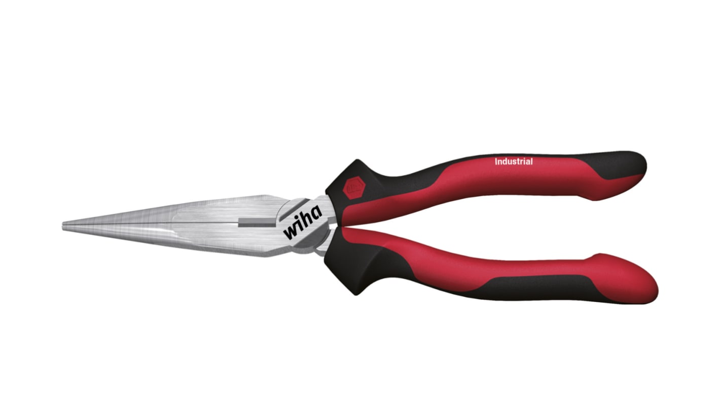 Wiha 32322 Long Nose Pliers, 160 mm Overall, Flat Tip