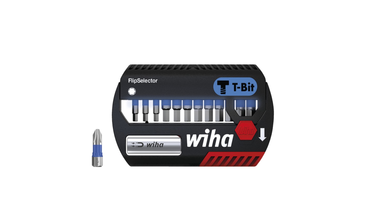 Wiha Bit Set 13 Pieces, Pozidriv, Slotted