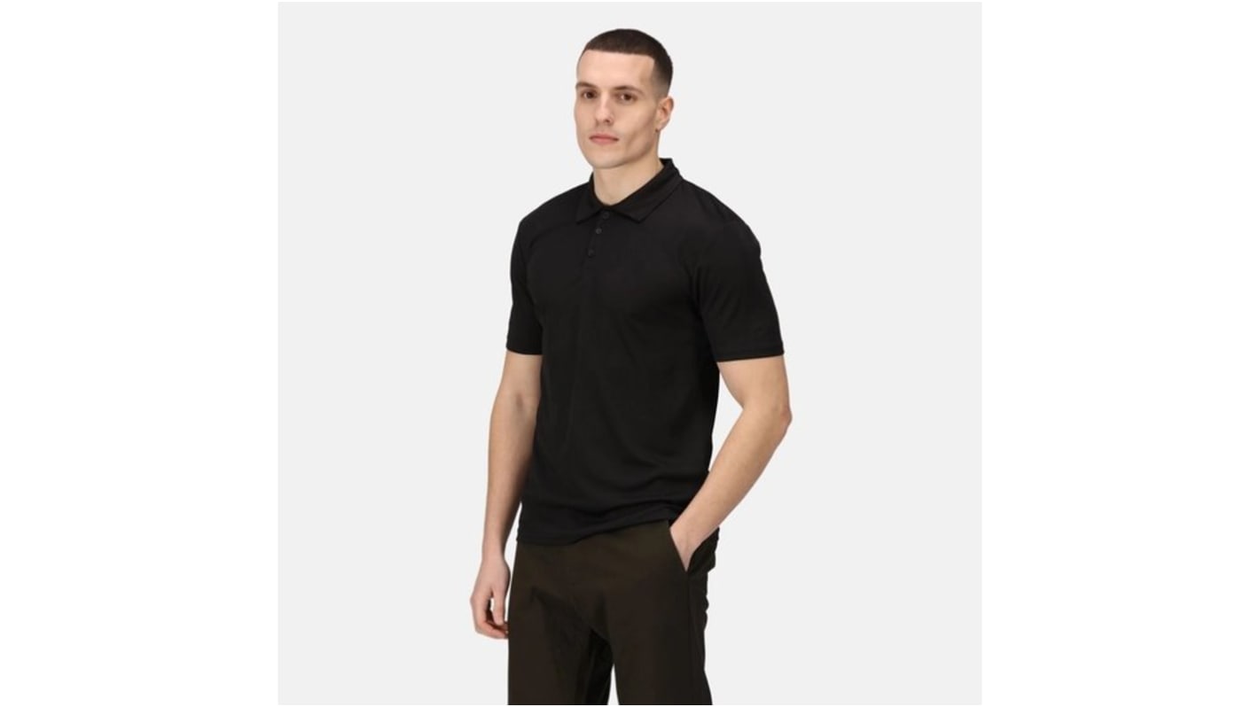 Regatta Professional TRS196 Kurzarm Polohemd, 100 % Polyester Schwarz, Größe XXL