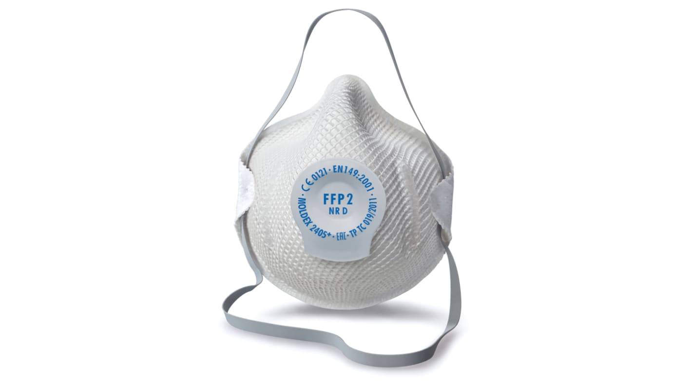 Mascherine usa e getta FFP2 con valvola Moldex serie Moldex 2405 Classic, col. Blu, Bianco