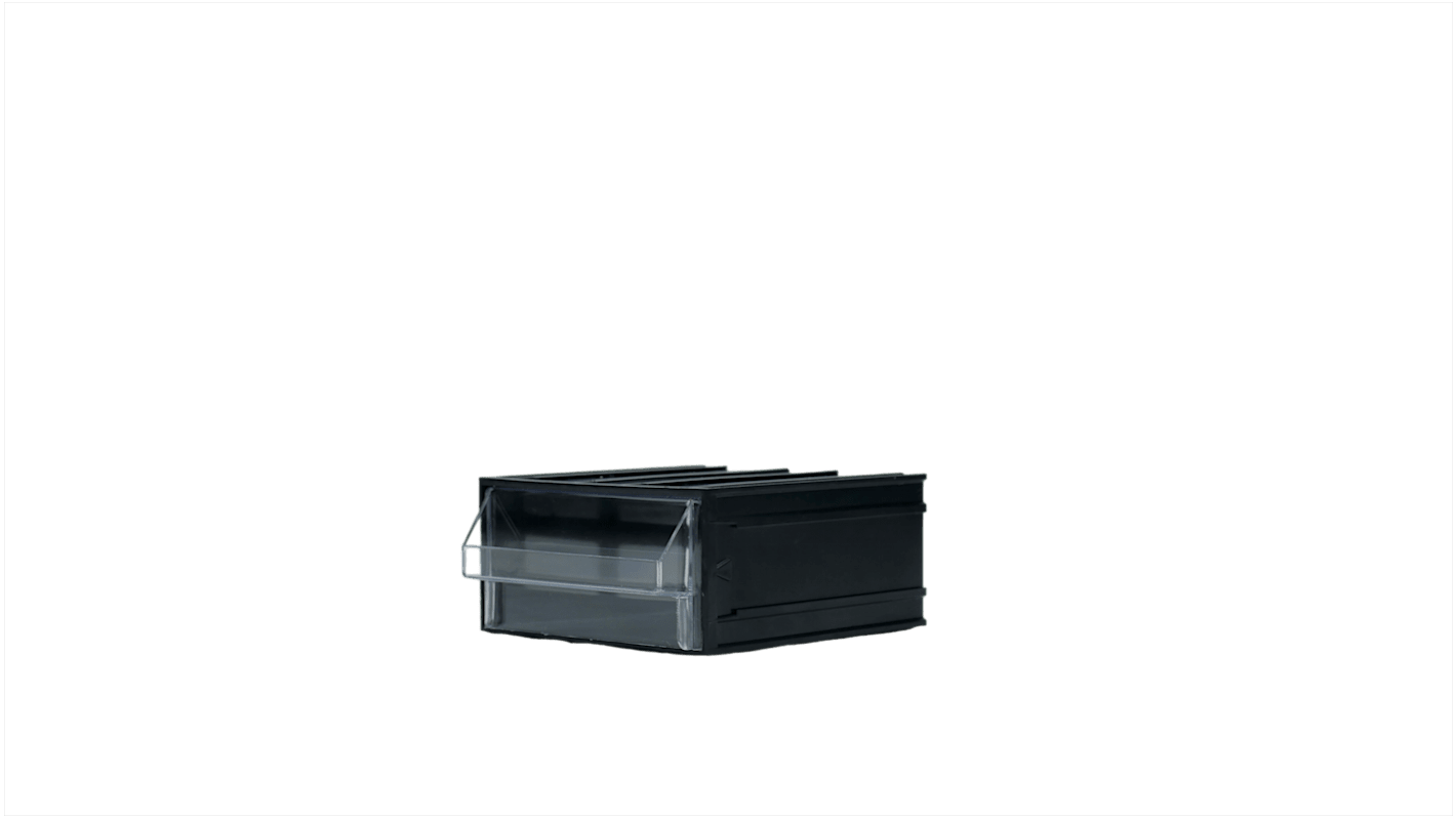 RS PRO 1 Drawer Unit, Polystyrene, 112mm x 56mm x 133mm, Black, Transparent