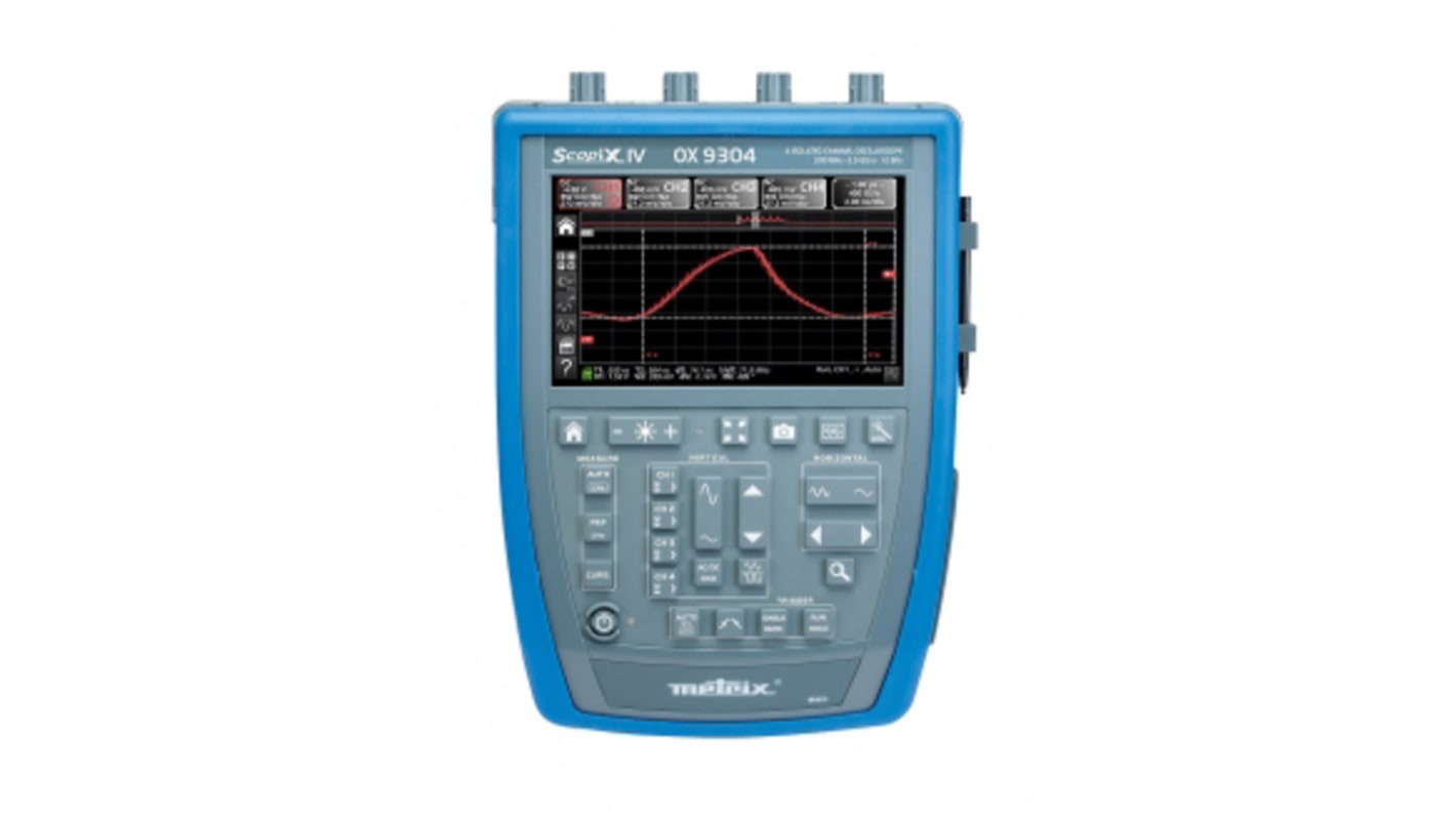 Metrix OX9304 SCOPIX IV Series, 300MHz Handheld Oscilloscope, 4 Analogue Channels - UKAS Calibrated