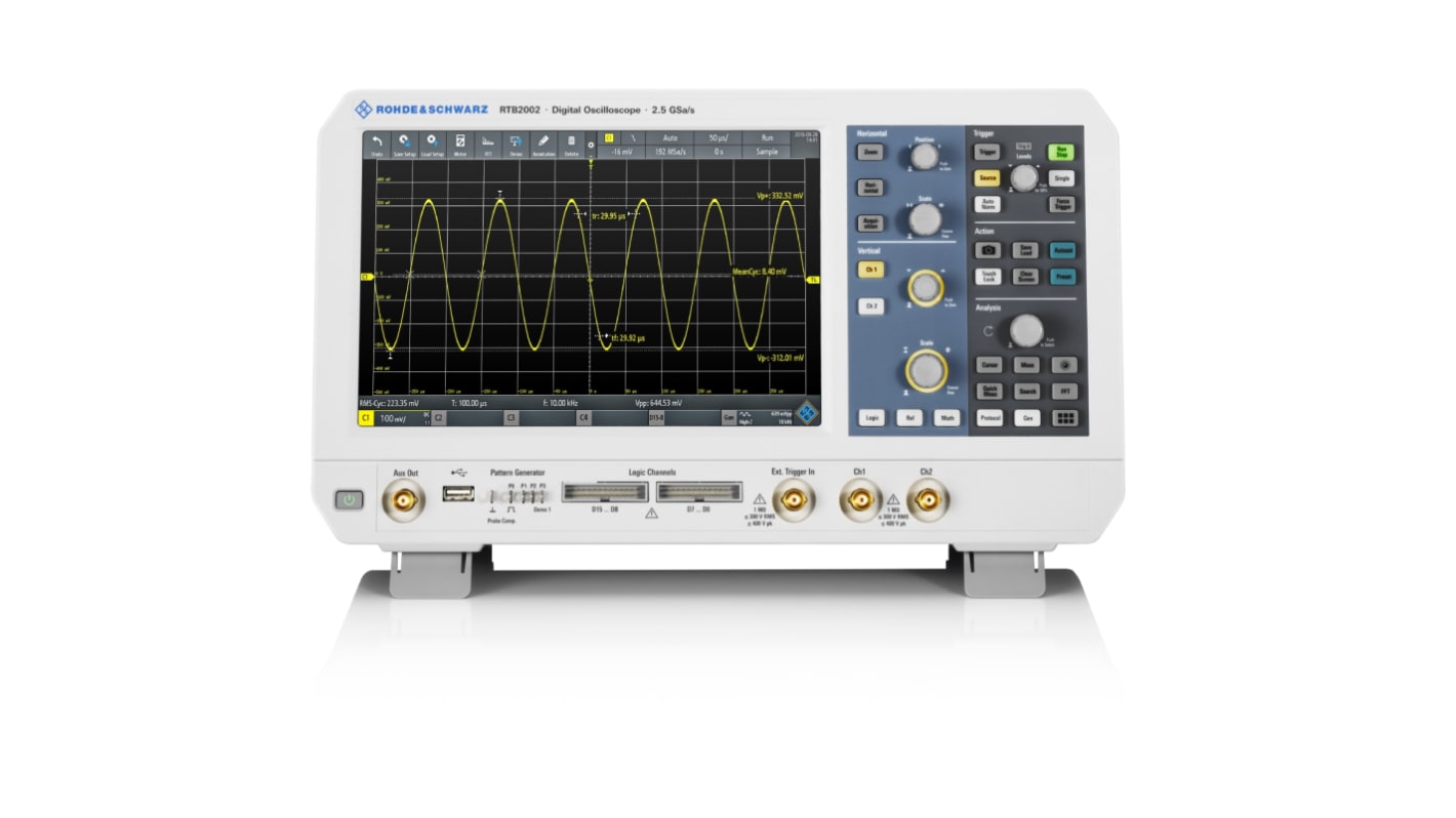 Rohde & Schwarz RTB2002 EDU RTB2000 Series, 70MHz Bench Oscilloscope, 2 Analogue Channels - RS Calibrated