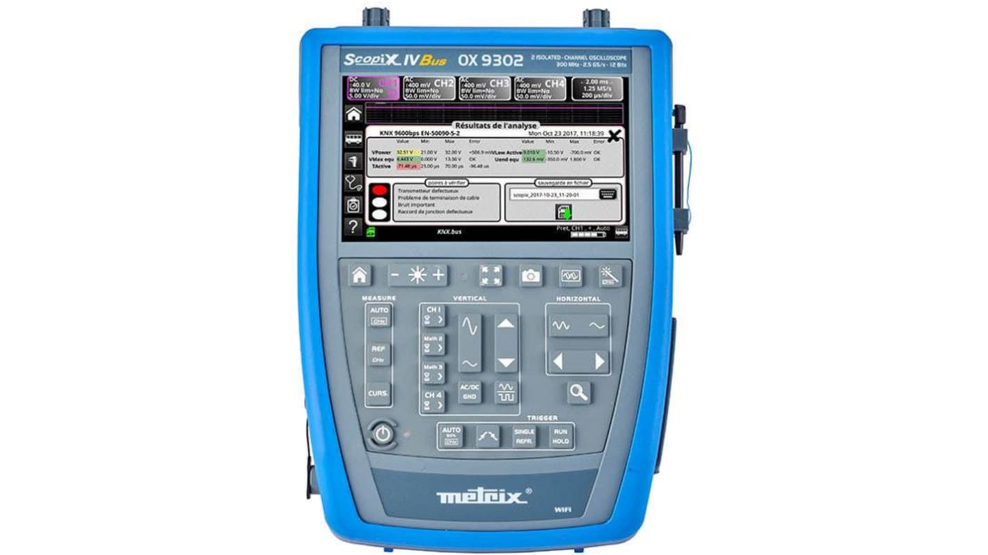Chauvin Arnoux OX9302-BUS SCOPIX IV Bus Series, 300MHz Portable Oscilloscope, 2 Analogue Channels - RS Calibrated