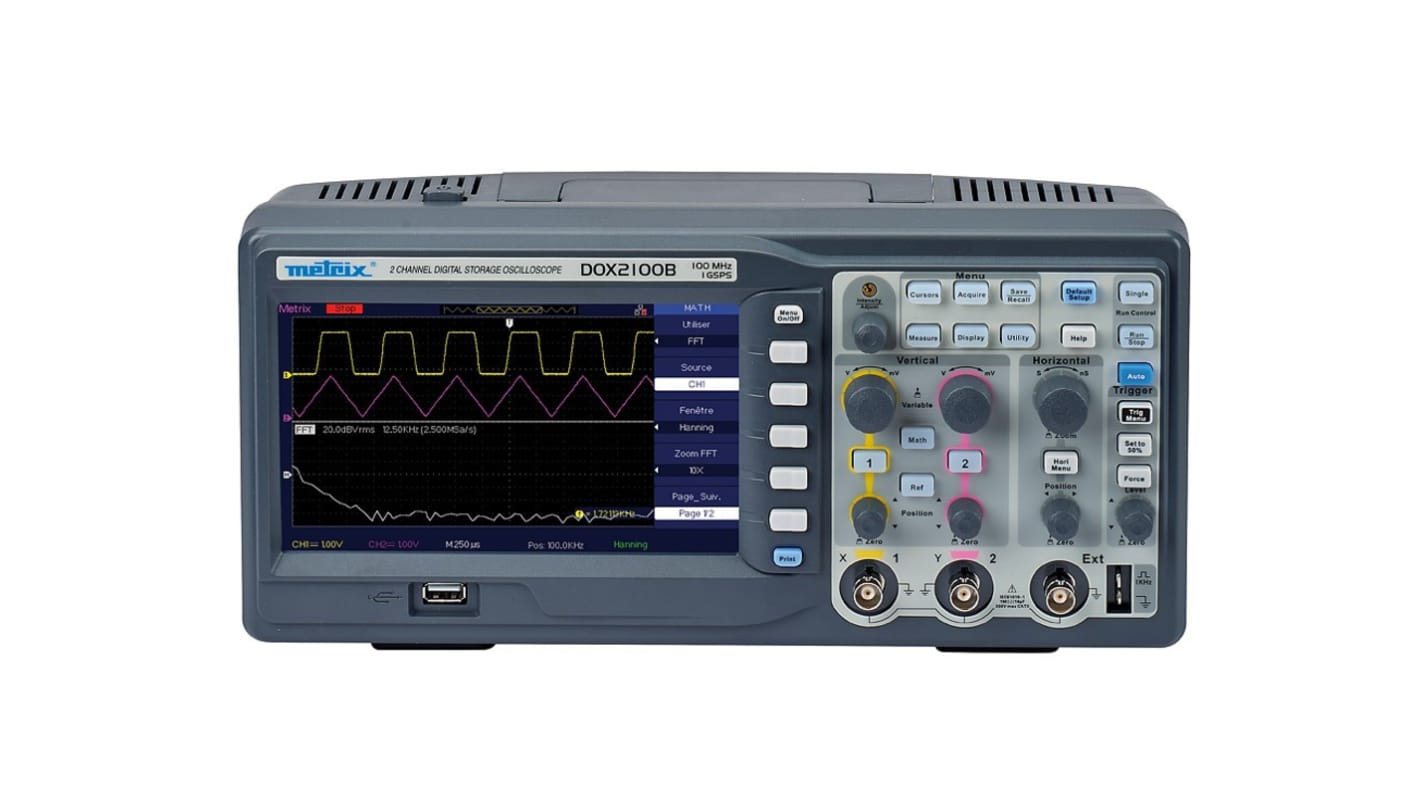 Metrix DOX2100B DOX2100B Series, 100MHz Bench Oscilloscope, 2 Analogue Channels - RS Calibrated