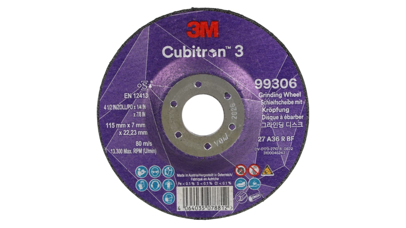 3M Cubitron 3 Depressed Center Grinding