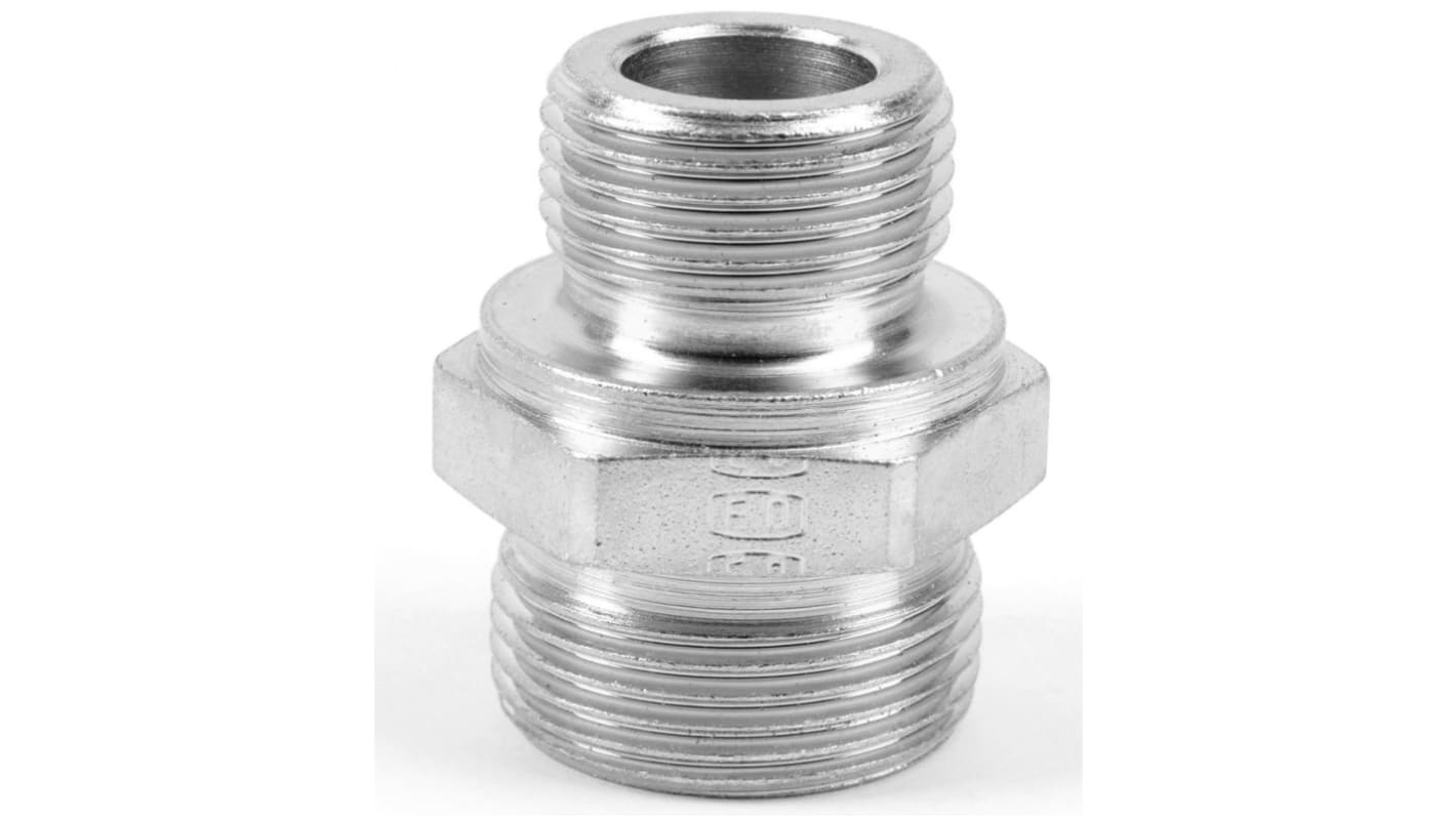 Racor hidráulico, Parker, GE04LLRCF, Connector A Cono macho de 24°, Connector B Macho R 1/8