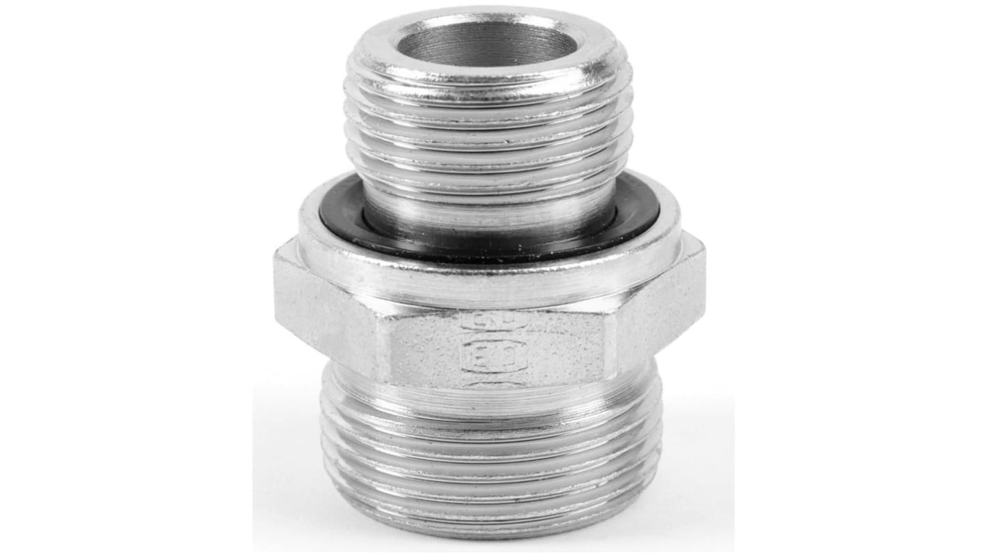 Racor hidráulico, Parker, GE04ZLLREDCF, Connector A Cono macho de 24°, Connector B Macho G 1/8