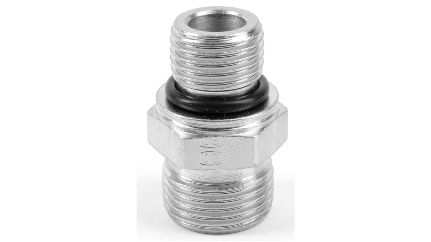 Racor hidráulico, Parker, GEO18LMOMDCF, Connector A Cono macho de 24°, Connector B M22 macho