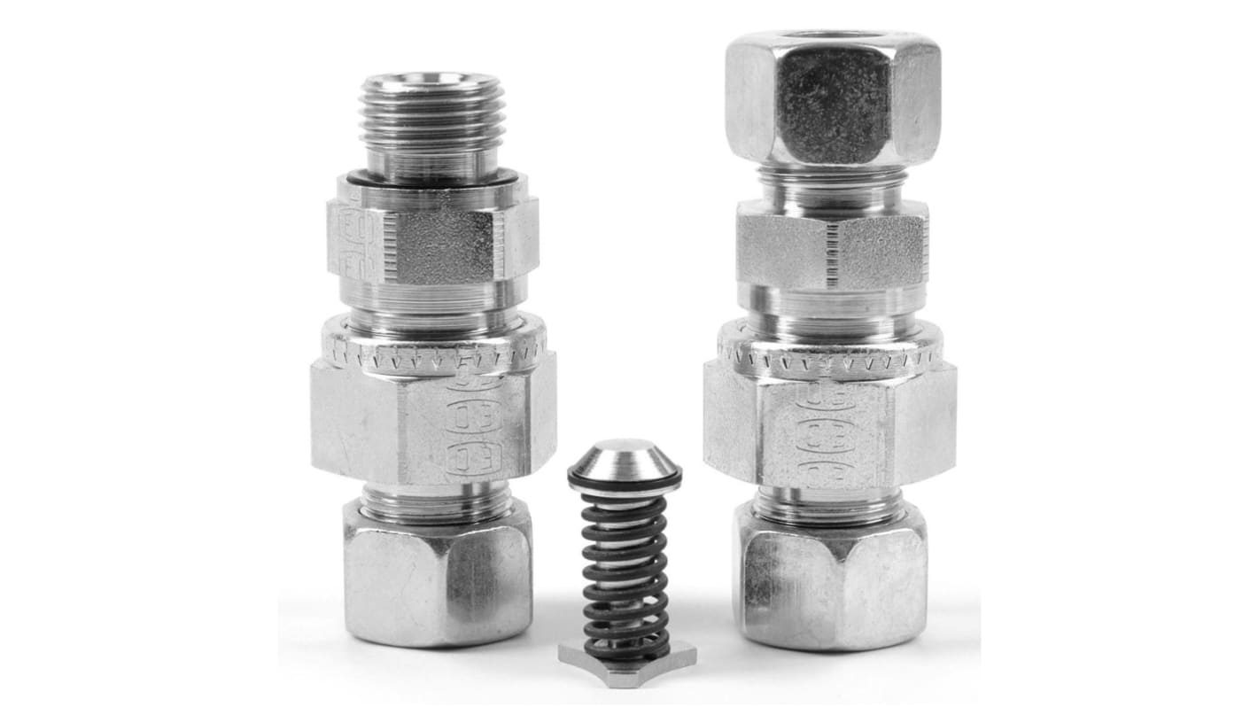Parker 钢止回阀 15 mm, 16 mm螺纹接口, 1 巴最大工作压力