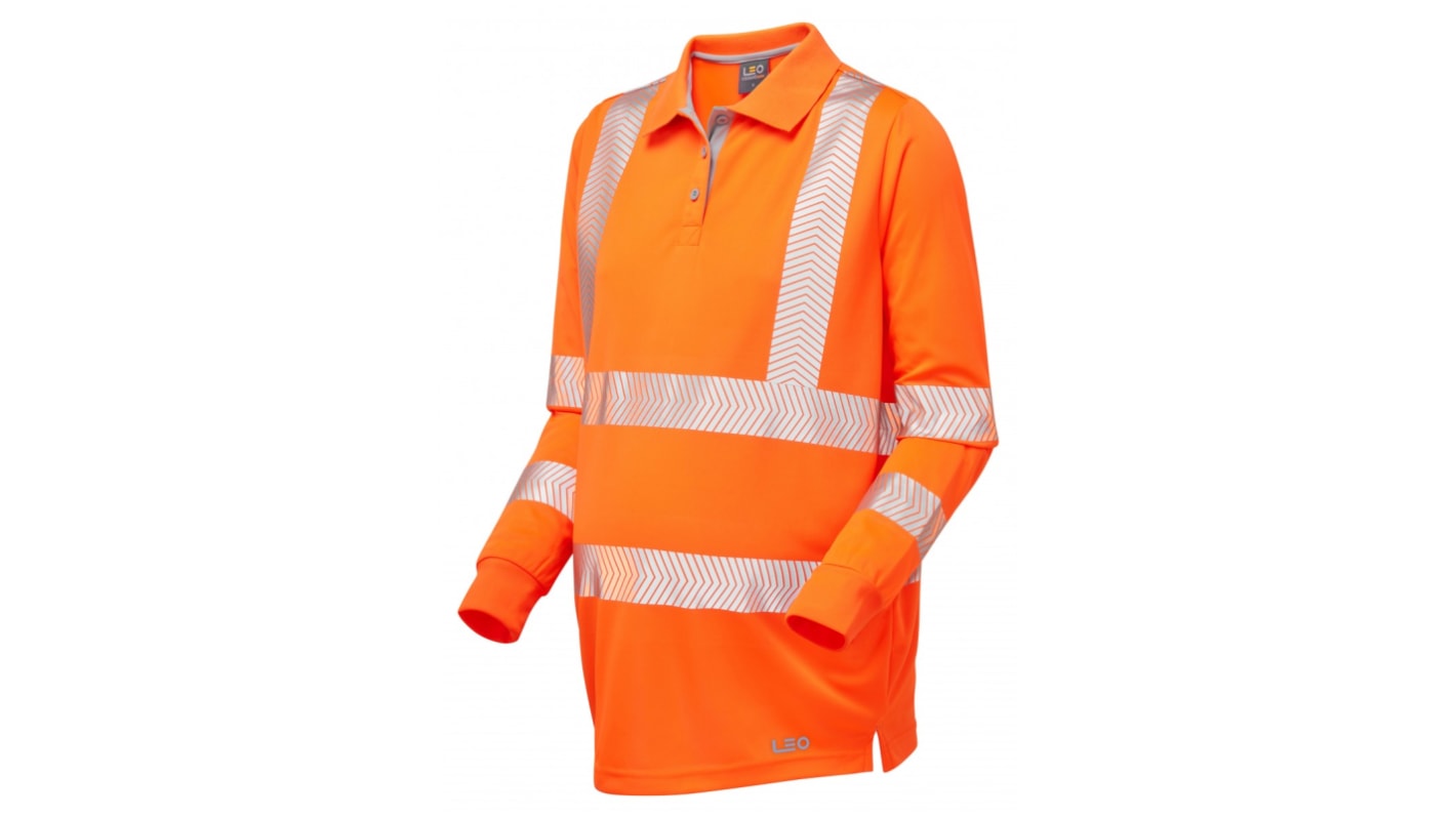 Leo Workwear PM08-O-LEO Orange Women Hi Vis Polo Shirt, L