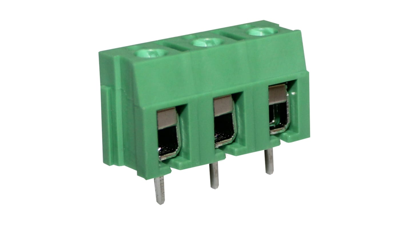 CAMDENBOSS CTBP Series PCB Terminal Block, 3-Contact, 7.5mm Pitch, PCB Mount, 1-Row, Screw Termination