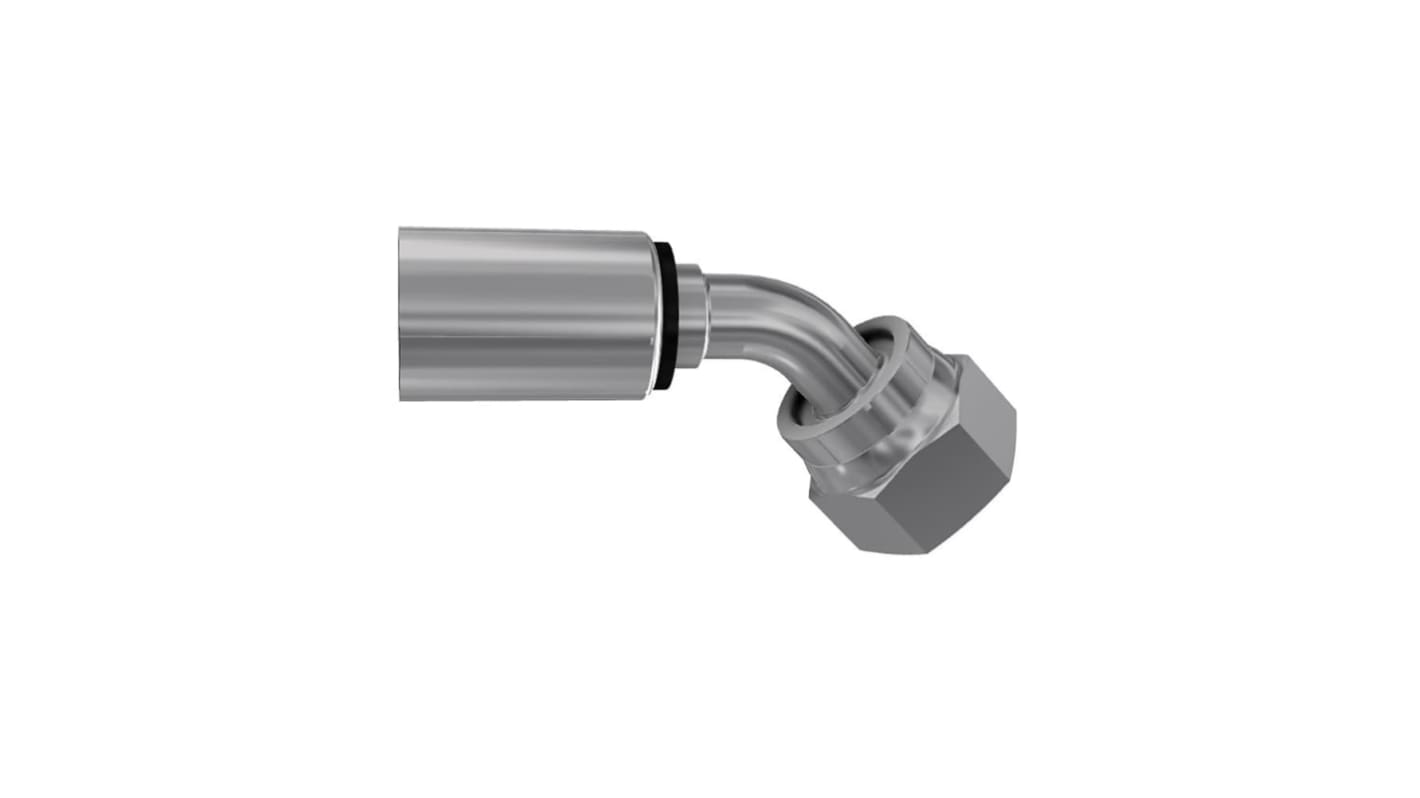 Parker Crimped Hose Fitting 1/4 in to ORFS, 1J746-4-4