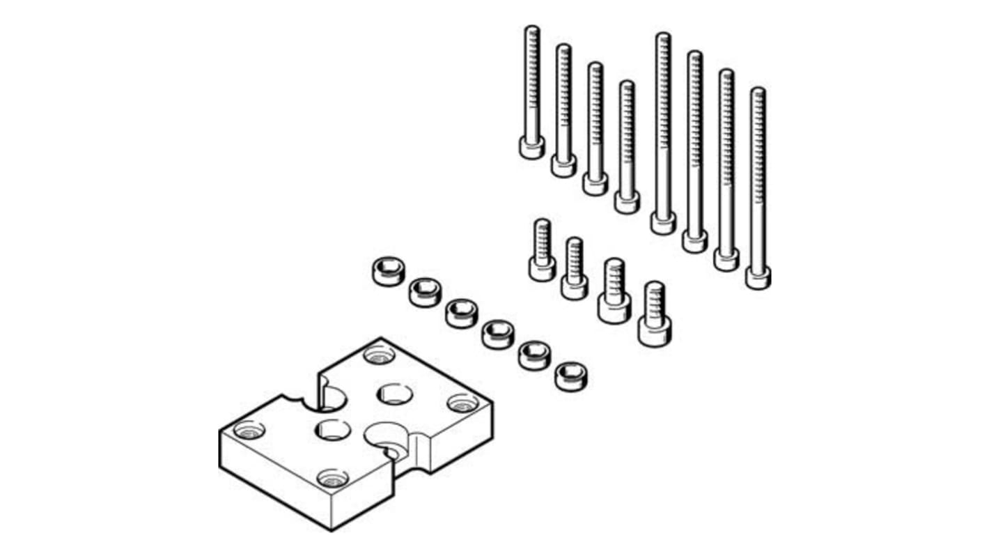 Festo Adapter DHAA-G-G6-16-B8-25 zur Verwendung mit Pneumatikzylinder und Betätigungselement