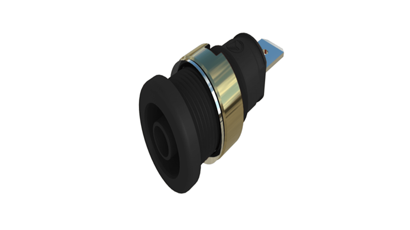 Hirschmann Test & Measurement Brown Male Banana Connector, 4 mm Connector, Tab Termination, 32A, 1kV, Gold Plating