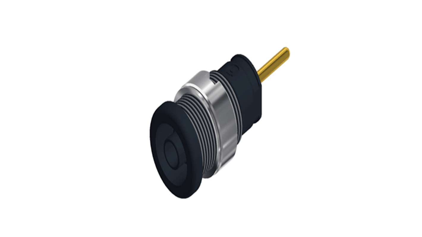 Hirschmann Test & Measurement Yellow Female Banana Connector, 4 mm Connector, Solder Termination, 24A, 1kV, Gold Plating