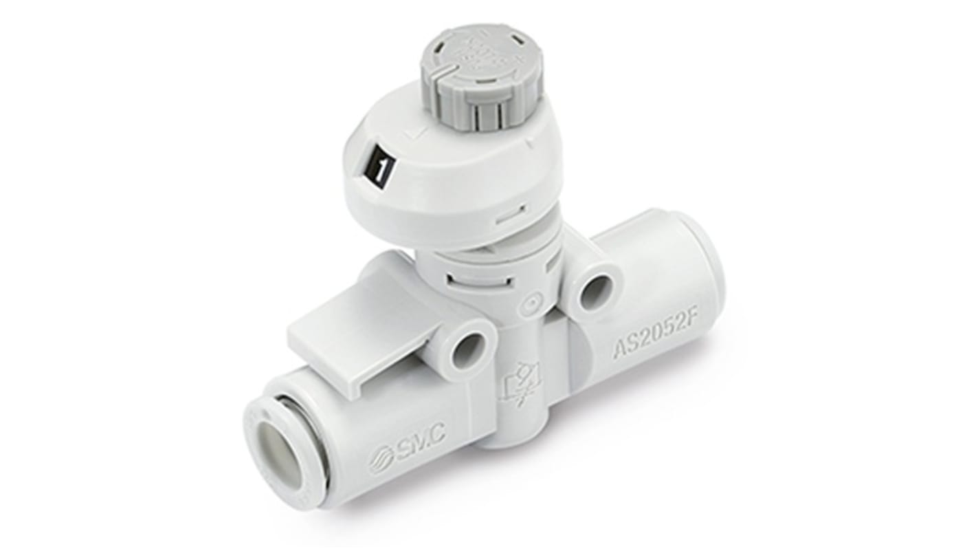 SMC AS Series Speed Controller, 8mm Tube Inlet Port x 8mm Tube Outlet Port