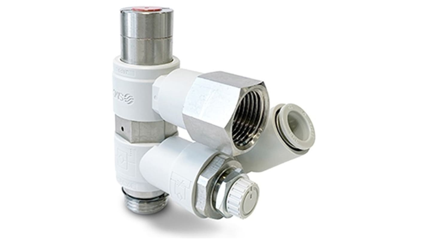 SMC AS Series Threaded Speed Controller, UNI 1/8 Male Inlet Port x 6mm Tube Outlet Port