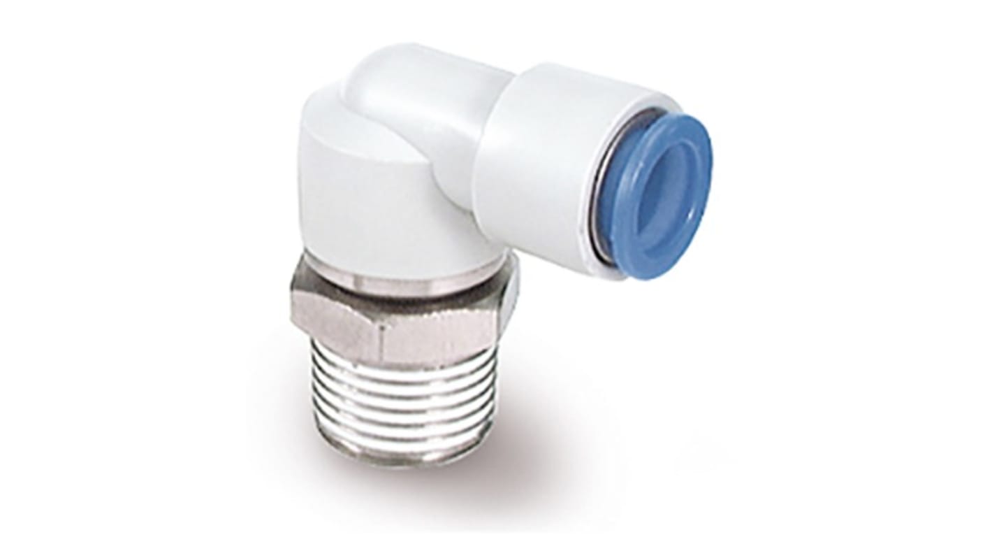 SMC KS Series Male Stud Elbow, M5 x 0.8 to Push In 6 mm, Threaded-to-Tube Connection Style