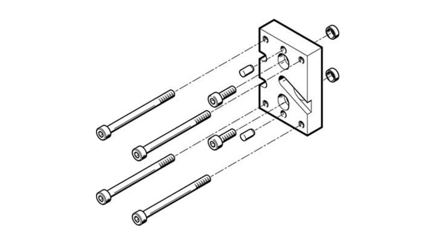 Festo Adapter HAPG-SD2-25, For Use With Pneumatic Grippers