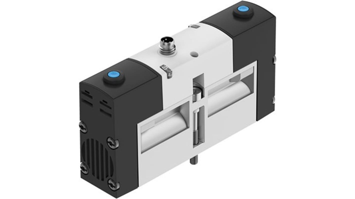 Festo 5/3-Way, Pressurised Pneumatic Solenoid/Pilot-Operated Control Valve - Electrical VSVA Series 24V dc